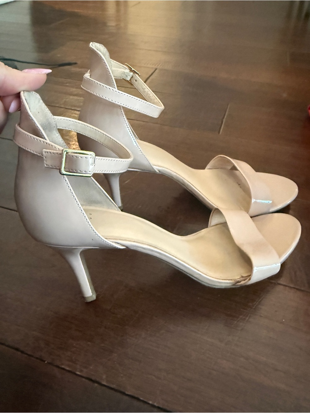 Classic Ankle-Strap Nude Heels - Women